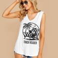 Raccoon Reading Books Summer Humor Trash Reader Women's V-Neck Tank Top