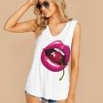 Rainbow Lips With a Cherry In The Mouth 80s Nostalgia Premium Tri-Blend Women's V-Neck Tank Top Rainbow Lips With a Cherry In The Mouth 80s Nostalgia Premium Tri-Blend Women's V-Neck Tank Top