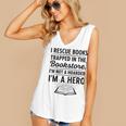 I Rescue Books Trapped In The Bookstore Sarcastic Women's V-Neck Tank Top I Rescue Books Trapped In The Bookstore Sarcastic Women's V-Neck Tank Top