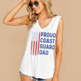 Retro Proud Coast Guard Dad Graduation Dad Usa Flag Outfit Women's V-Neck Tank Top