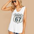 Retro Route 67 Highway Sign Vintage Road Nostalgia Premium Tri-Blend Women's V-Neck Tank Top