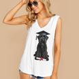 Russian Terrier Dog Graduation Cap Graduate Owner Grad Women's V-Neck Tank Top