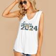 Senior Graduation Class Of 2024 Cute Senior 2024 Flowers Women's V-Neck Tank Top