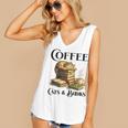 Sleeping Cat And Books With Coffee Lover Women's V-Neck Tank Top Sleeping Cat And Books With Coffee Lover Women's V-Neck Tank Top