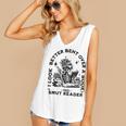 Smut Reader Skeleton Book Lover Dark Humor Art Premium Tri-Blend Women's V-Neck Tank Top