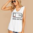 Social Battery 1 Shirt Introvert Anti Social Tee Gif Women's V-Neck Tank Top