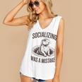Socializing Was a Mistake Prairie Dog Introverts Humor Women's V-Neck Tank Top