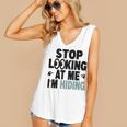 Stop Looking At Me I’m Hiding Sarcastic Introvert Joke Women's V-Neck Tank Top