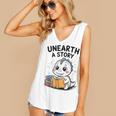 Unearth a Story Cute Dinosaur Summer Reading 2026 Dino Book Women's V-Neck Tank Top Unearth a Story Cute Dinosaur Summer Reading 2026 Dino Book Women's V-Neck Tank Top