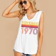 Vintage 1970 Retro Style 70's Born Nostalgia Vibes Birthday Premium Tri-Blend Women's V-Neck Tank Top