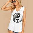 Vintage 6 7 Sketch Yin Yang Namaste Six Seven Nostalgia Women's V-Neck Tank Top Vintage 6 7 Sketch Yin Yang Namaste Six Seven Nostalgia Women's V-Neck Tank Top