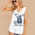 We'Re All Mad Here Cheshire Cat Alice Wonderland Book Kids Women's V-Neck Tank Top