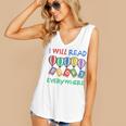 I Will Read Books Everywhere Across America Child Readers Women's V-Neck Tank Top
