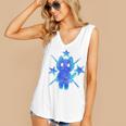 Yk2 Grunge Earthy Blue Cat With Stars Tomboy 90s Nostalgia Premium Tri-Blend Women's V-Neck Tank Top