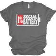 1 Social Battery Sarcastic Introverted Men Women Unisex Jersey T-Shirt
