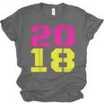 2018 Big Neon Numbers For The New Year Or Graduation Unisex Jersey T-Shirt