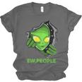 Alien Face Ew People UFO Introvert Meme Men Women Kids Unisex Jersey T-Shirt