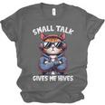 Anti Social Anxiety Mindfulness No Small Talk Introvert Cat Men Women Unisex Jersey T-Shirt