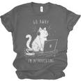 Antisocial Introvert Cat With Coffee On Computer Emo Goth Unisex Jersey T-Shirt Antisocial Introvert Cat With Coffee On Computer Emo Goth Unisex Jersey T-Shirt