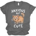 Anxious But Cute Anxiety Meme Cat Lover Introvert For Men Women Unisex Jersey T-Shirt Anxious But Cute Anxiety Meme Cat Lover Introvert For Men Women Unisex Jersey T-Shirt