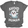 Avoid Humans Cute Kawaii Pastel Ghost Introvert Saying Unisex Jersey T-Shirt