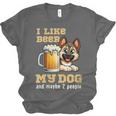 I Like Beer My Dog And Maybe 2 People Introvert Pun Unisex Jersey T-Shirt