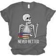 Never Better Skeleton Read Reading Book Librarian Men Women Unisex Jersey T-Shirt