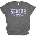Blue Bow Coquette Floral Senior 2026 Graduation Class Unisex Jersey T-Shirt
