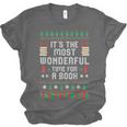 Book Lover Christmas Reader Ugly Sweater Tee Xmas New Year Unisex Jersey T-Shirt