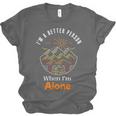 Camping Alone Meme Campfire Introvert Camper Unisex Jersey T-Shirt