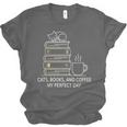 Cats Books And Coffee My Perfect Day Unisex Jersey T-Shirt