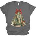 Christmas Book Tree Coquette Bow Xmas Reading Librarian Girl Unisex Jersey T-Shirt
