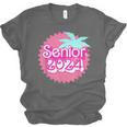 Class Of 2024 Senior Pink Retro Classic Girl Grad Graduation Unisex Jersey T-Shirt