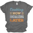Cooking Now Minimal Socializing Introvert Vintage Unisex Jersey T-Shirt