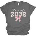 Coquette Bow Preppy Class Of 2038 Girly Girl 2038 Graduation Unisex Jersey T-Shirt