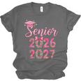 Coquette Pink Bow Flowers Senior 2026 2027 Graduation Unisex Jersey T-Shirt