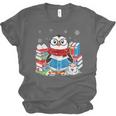 Cute Christmas A Penguin Reading Book Snowflake Hot Teacher Unisex Jersey T-Shirt