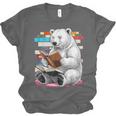 Cute Polar Bear Is Reading a Book Reading Polar Bear Unisex Jersey T-Shirt
