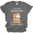 Easily Distracted By Cats And Books Reading Lover Bookish Unisex Jersey T-Shirt Easily Distracted By Cats And Books Reading Lover Bookish Unisex Jersey T-Shirt
