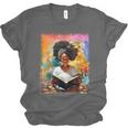 Educated Afro Girl Reading Book Lover History Month Unisex Jersey T-Shirt