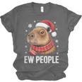 Ew People Capybara Christmas Introvert Holiday Humor Unisex Jersey T-Shirt