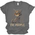 Ew People Moody Cat Sarcastic Introvert Artwork Unisex Jersey T-Shirt