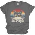 Ew People Retro Cat Vintage Anti Social Introvert Unisex Jersey T-Shirt
