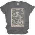 Floral The Reader Tarot Card Skeleton Reading Book Unisex Jersey T-Shirt