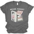 Never Forget VHS Tape Cassette Floppy Disk Nostalgia 80s 90s Unisex Jersey T-Shirt