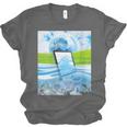 Frutiger Aero Aesthetic Tech Water Fishes Monitor Screen Unisex Jersey T-Shirt Frutiger Aero Aesthetic Tech Water Fishes Monitor Screen Unisex Jersey T-Shirt