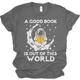 Good Book Is Out Of This World Astronaut Moon Space Reading Unisex Jersey T-Shirt