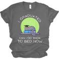 I Graduated Can I Go Back To Bed Now Cat Graduation For Men Women Girls Kids Unisex Jersey T-Shirt