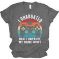 I Graduated Can I Unpause My Game Now Retro Graduation Unisex Jersey T-Shirt
