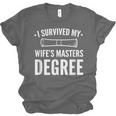 Graduation Day Husband I Survived My Wifes Masters Degree Unisex Jersey T-Shirt